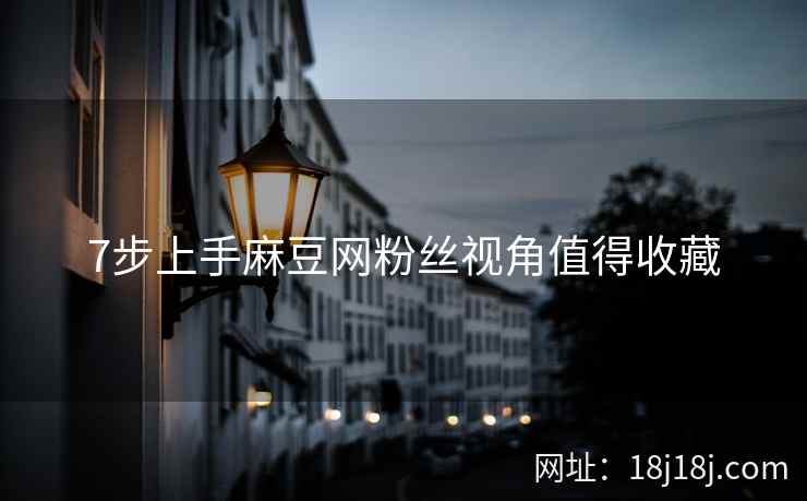 7步上手麻豆网粉丝视角值得收藏